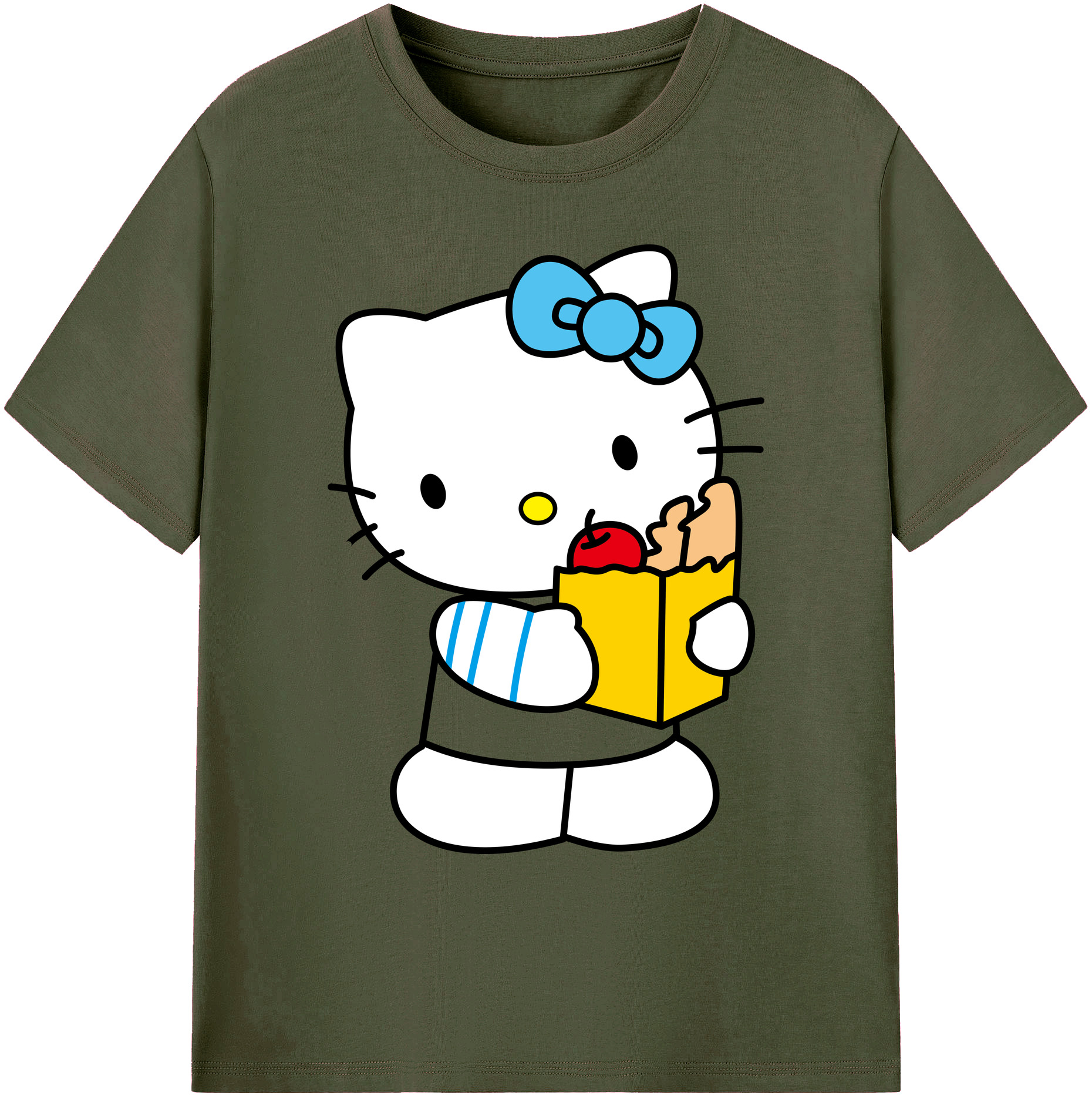 （画像用） Hello Kitty ハローキティ 綿100％ メンズ半袖Tシャツ｜肌触りやわらか＆通気性
